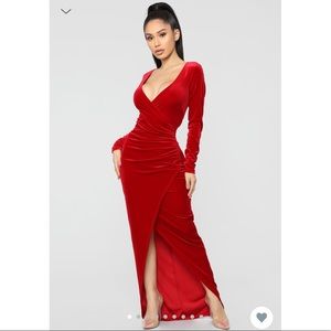 FashionNova Sexy Red Long Sleeve Dress